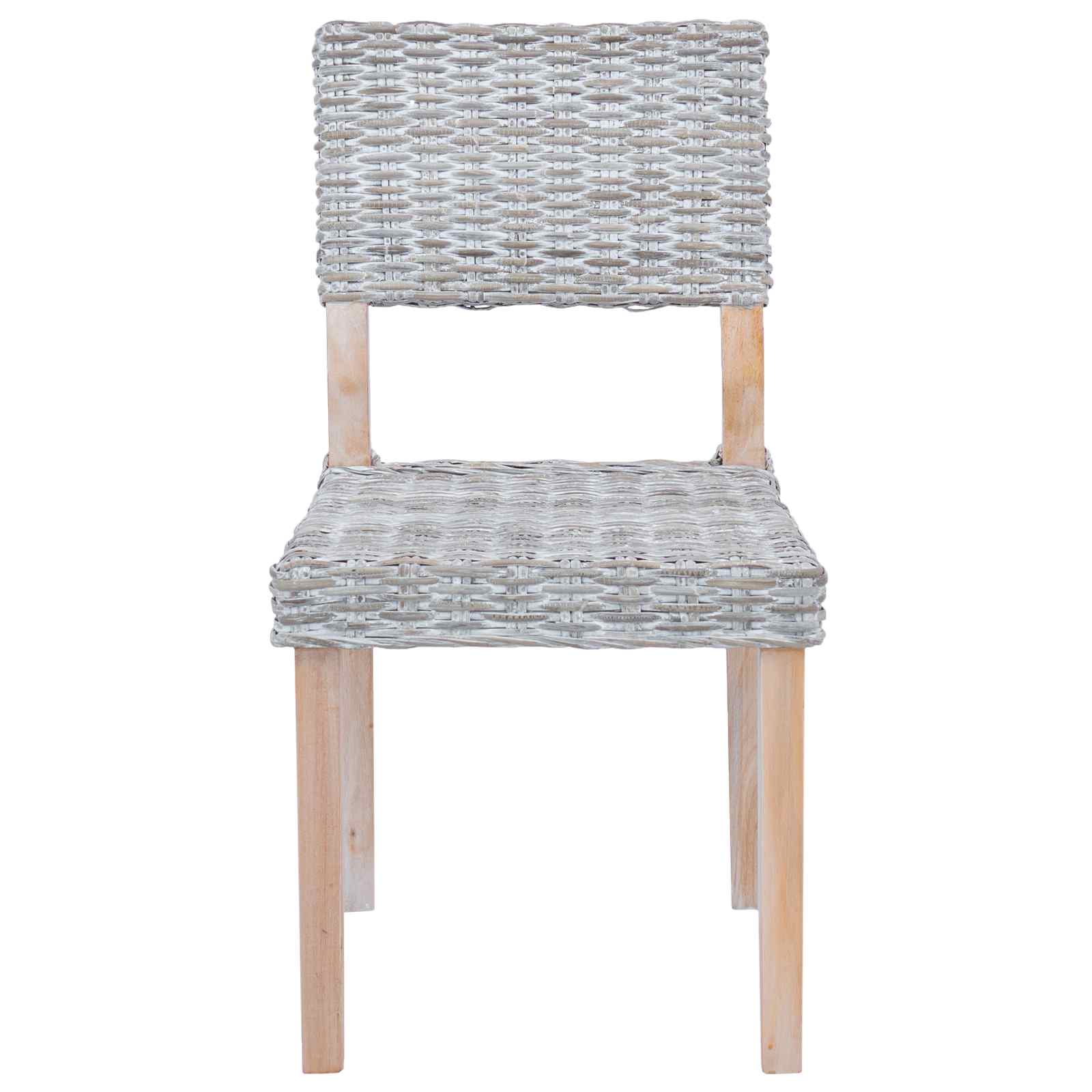 Eetkamerstoel 2 pcs Wit gewassen 46 x 55 x 84 cm Kubu Rattan is nu te koop bij PeponiXL, paradijselijk wonen!