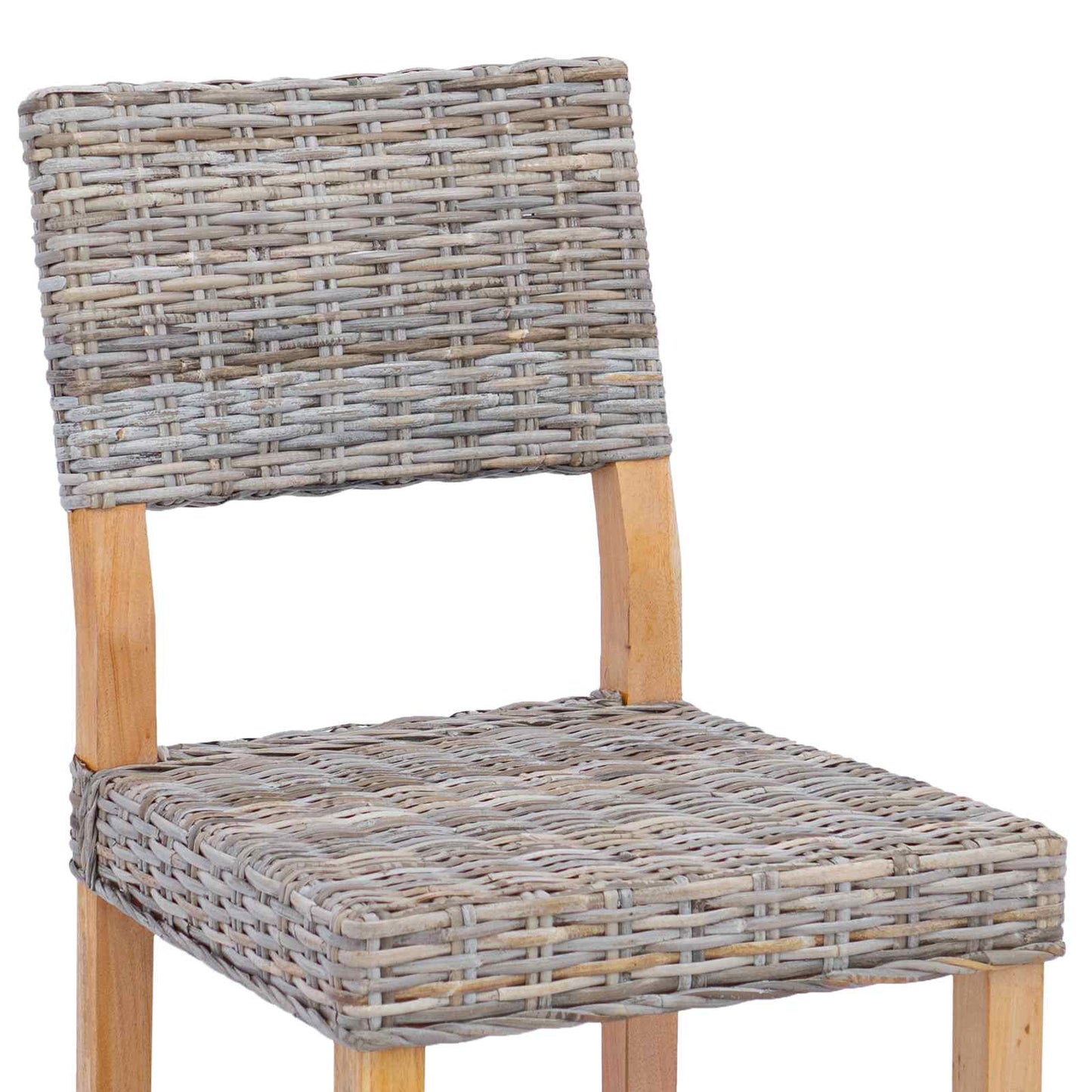 Eetkamerstoel 2 pcs Kubu grijs 46 x 55 x 84 cm Kubu Rattan is nu te koop bij PeponiXL, paradijselijk wonen!