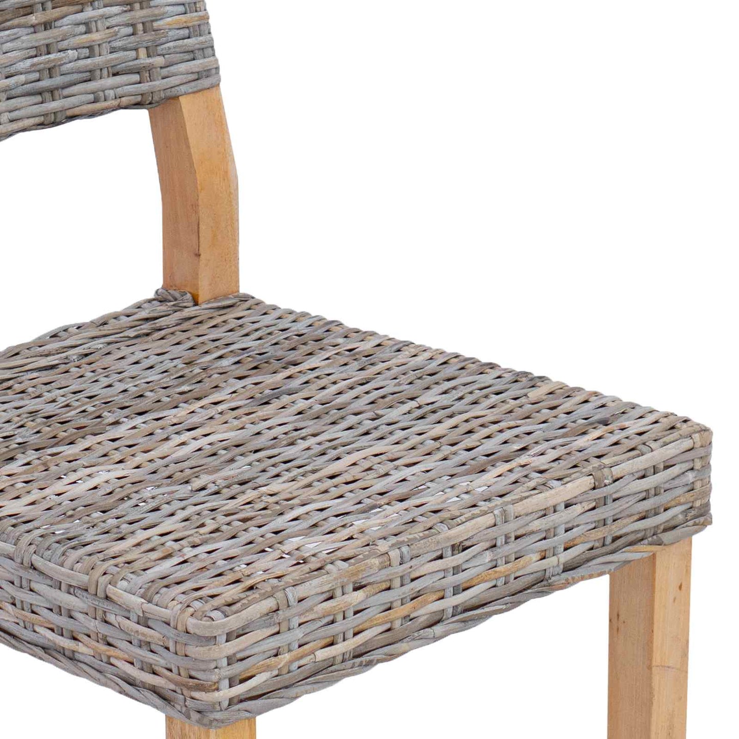 Eetkamerstoel 2 pcs Kubu grijs 46 x 55 x 84 cm Kubu Rattan is nu te koop bij PeponiXL, paradijselijk wonen!