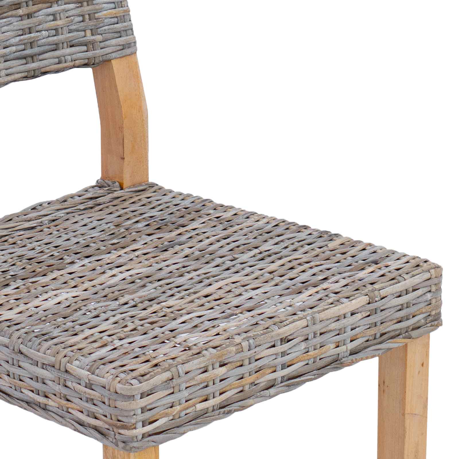 Eetkamerstoel 2 pcs Kubu grijs 46 x 55 x 84 cm Kubu Rattan is nu te koop bij PeponiXL, paradijselijk wonen!