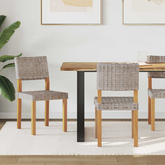 Eetkamerstoel 2 pcs Kubu grijs 46 x 55 x 84 cm Kubu Rattan is nu te koop bij PeponiXL, paradijselijk wonen!