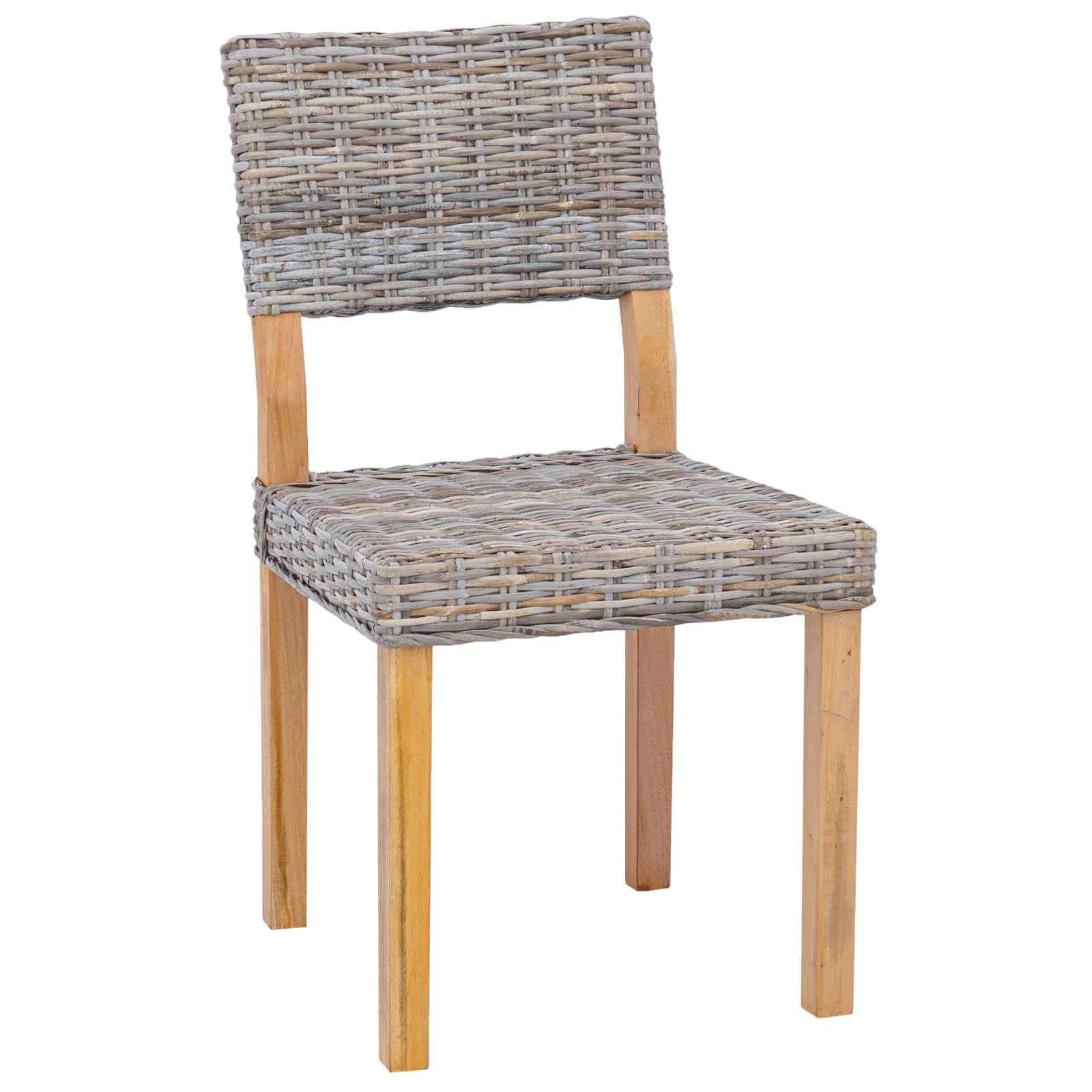 Eetkamerstoel 2 pcs Kubu grijs 46 x 55 x 84 cm Kubu Rattan is nu te koop bij PeponiXL, paradijselijk wonen!