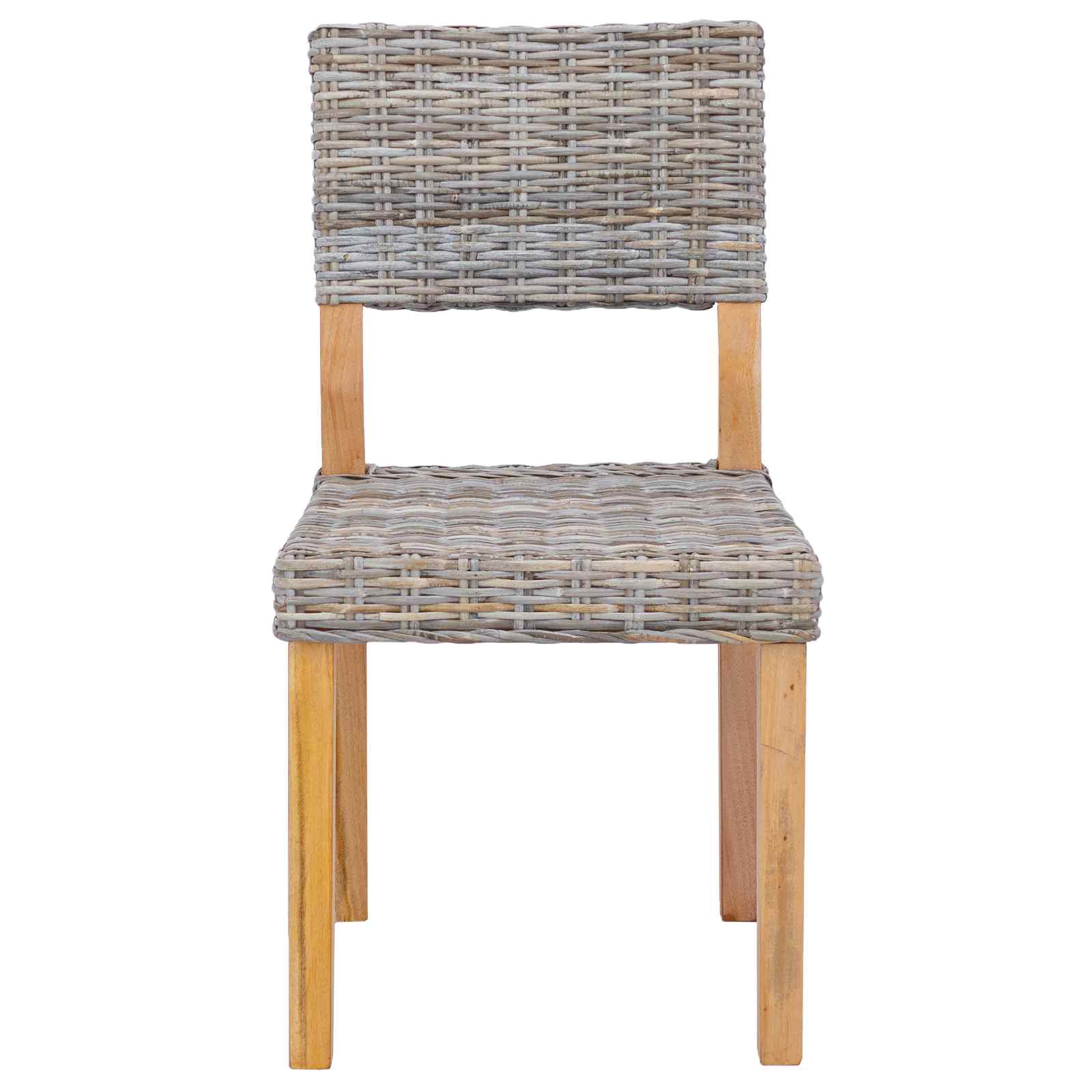Eetkamerstoel 2 pcs Kubu grijs 46 x 55 x 84 cm Kubu Rattan is nu te koop bij PeponiXL, paradijselijk wonen!
