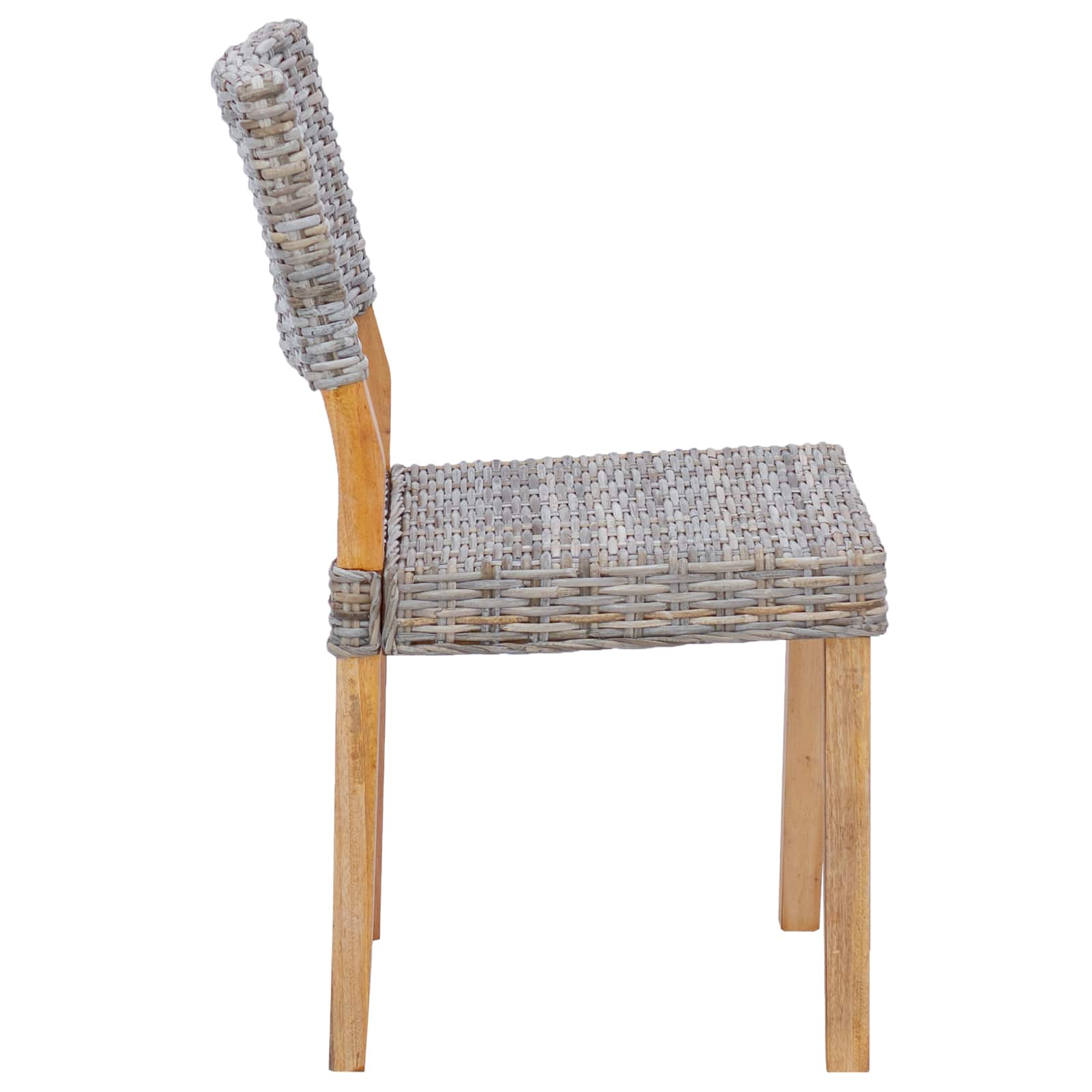 Eetkamerstoel 2 pcs Kubu grijs 46 x 55 x 84 cm Kubu Rattan is nu te koop bij PeponiXL, paradijselijk wonen!