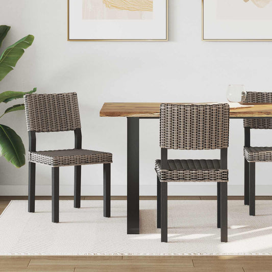 Eetkamerstoel 2 pcs Zwart gewassen 46 x 55 x 84 cm Kubu Rattan is nu te koop bij PeponiXL, paradijselijk wonen!