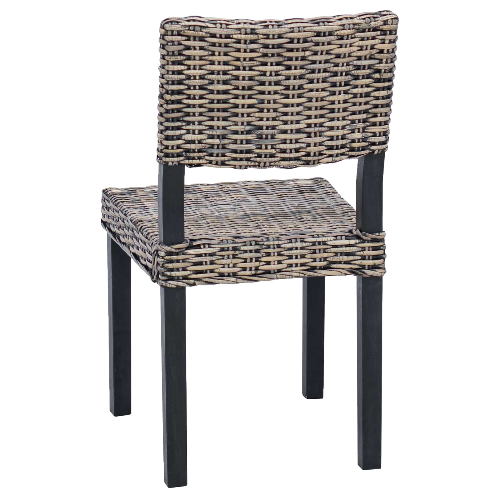 Eetkamerstoel 2 pcs Zwart gewassen 46 x 55 x 84 cm Kubu Rattan is nu te koop bij PeponiXL, paradijselijk wonen!
