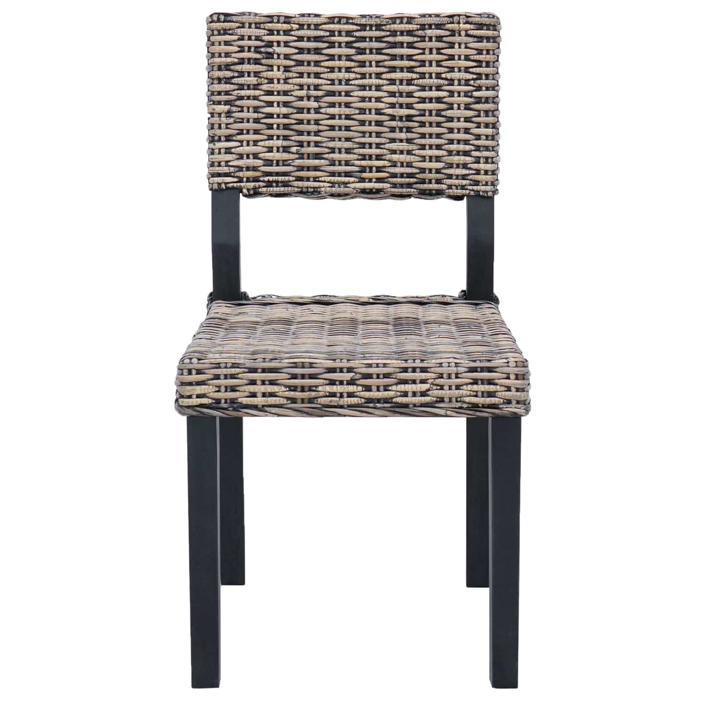 Eetkamerstoel 2 pcs Zwart gewassen 46 x 55 x 84 cm Kubu Rattan is nu te koop bij PeponiXL, paradijselijk wonen!