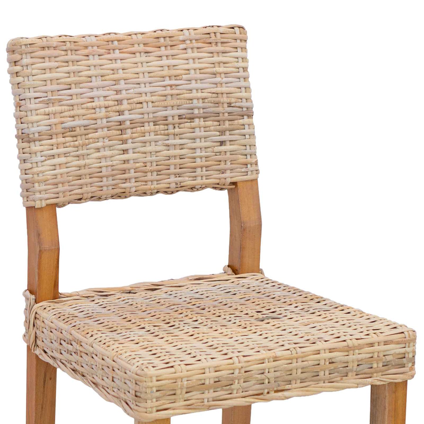 Eetkamerstoel 2 pcs Naturel 46 x 55 x 84 cm Kubu Rattan is nu te koop bij PeponiXL, paradijselijk wonen!