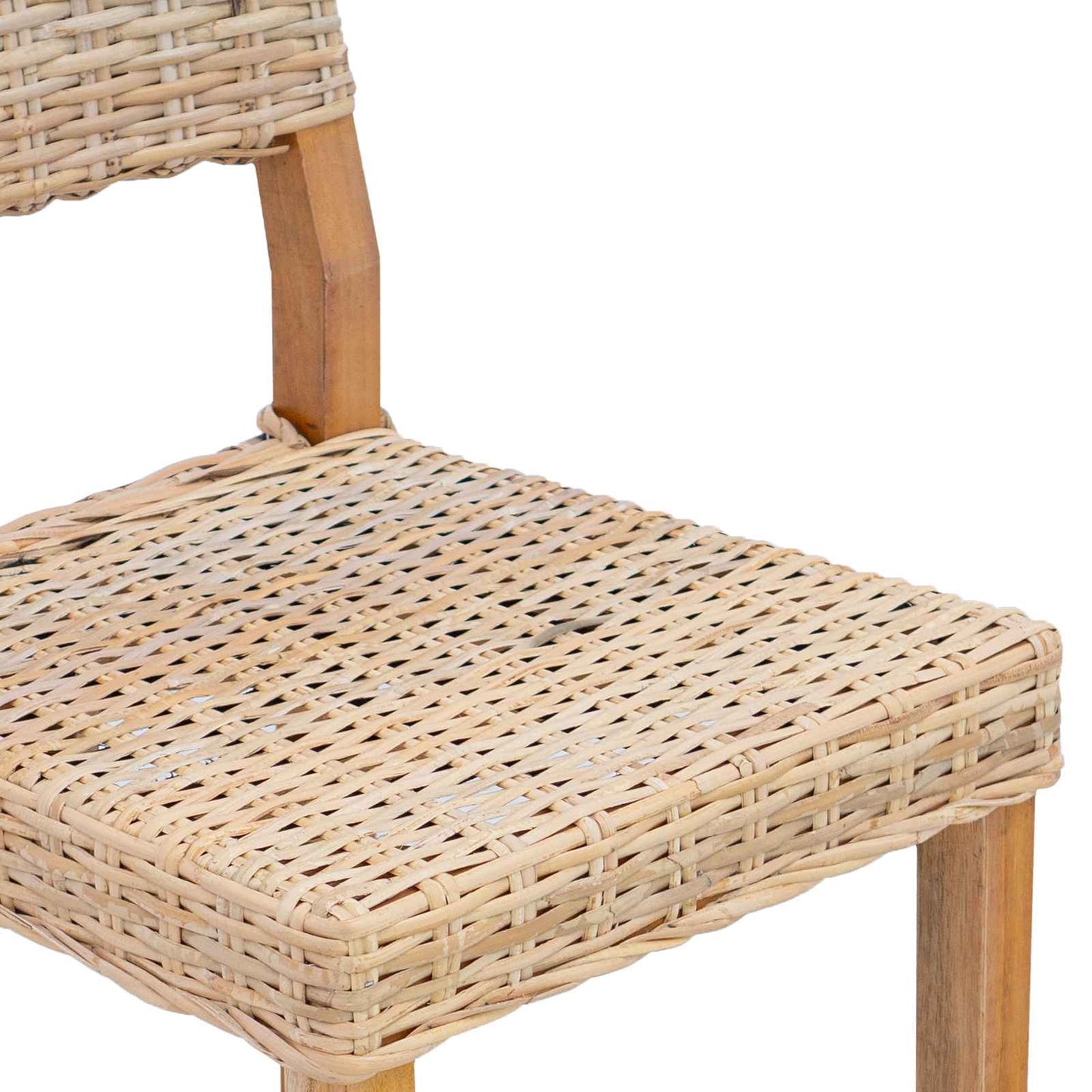 Eetkamerstoel 2 pcs Naturel 46 x 55 x 84 cm Kubu Rattan is nu te koop bij PeponiXL, paradijselijk wonen!
