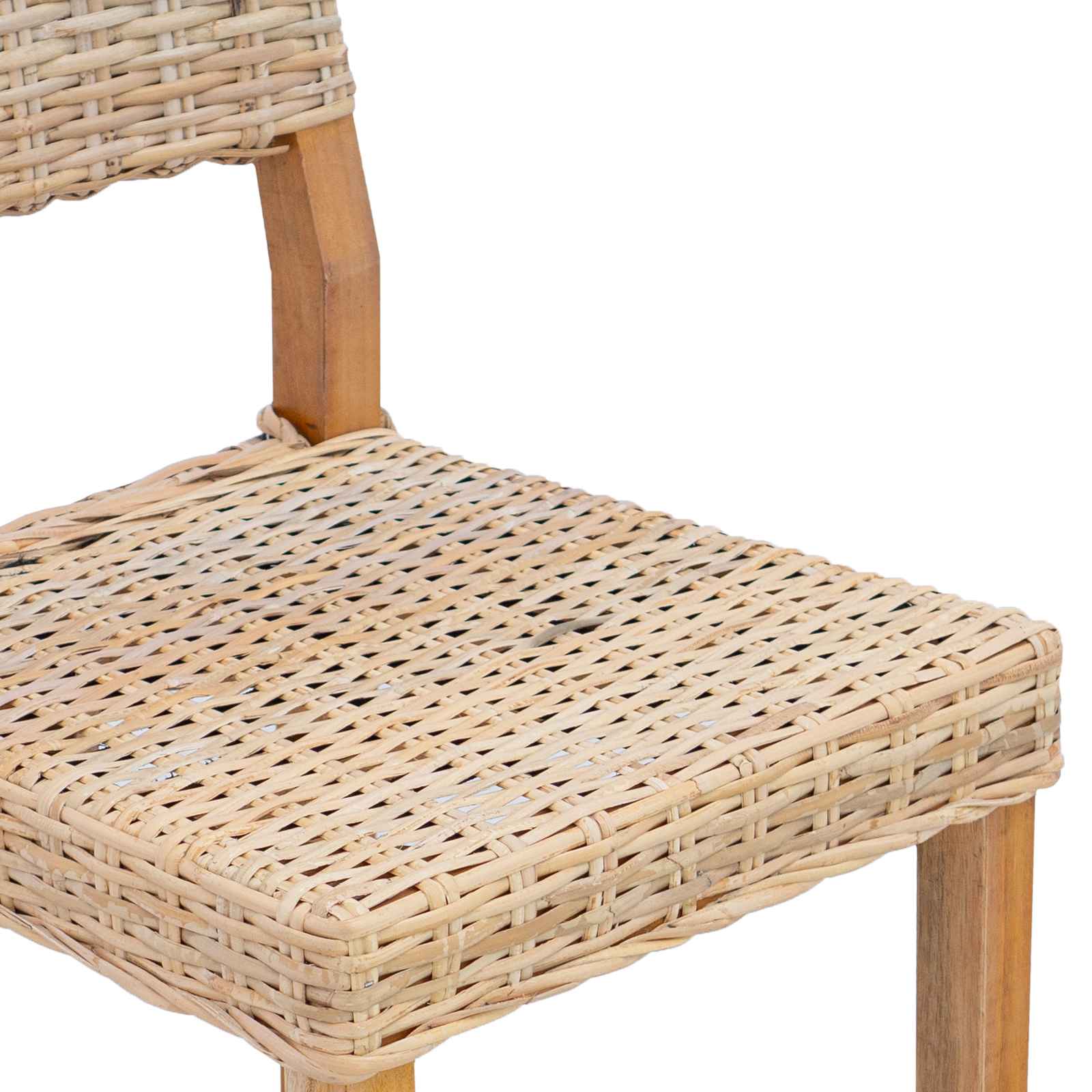 Eetkamerstoel 2 pcs Naturel 46 x 55 x 84 cm Kubu Rattan is nu te koop bij PeponiXL, paradijselijk wonen!
