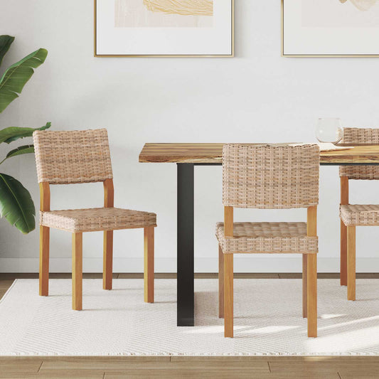 Eetkamerstoel 2 pcs Naturel 46 x 55 x 84 cm Kubu Rattan is nu te koop bij PeponiXL, paradijselijk wonen!
