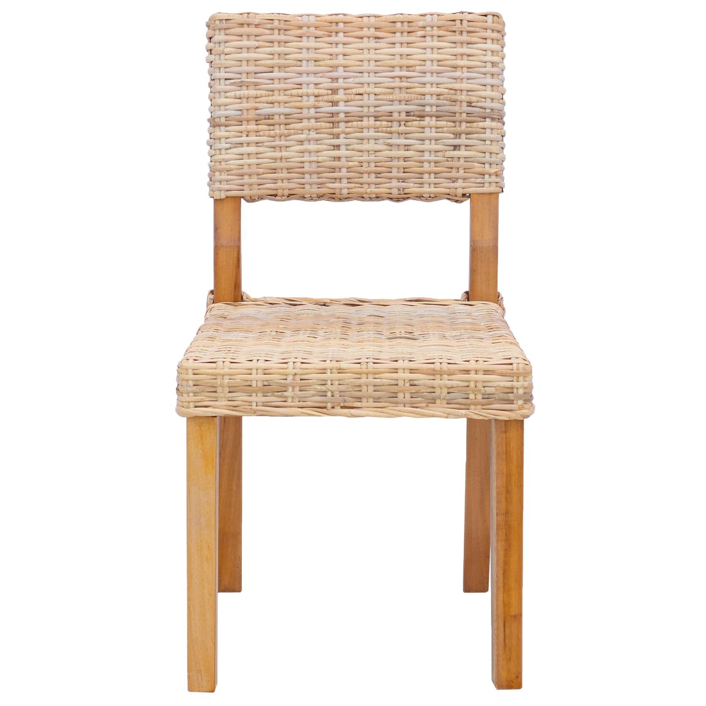 Eetkamerstoel 2 pcs Naturel 46 x 55 x 84 cm Kubu Rattan is nu te koop bij PeponiXL, paradijselijk wonen!