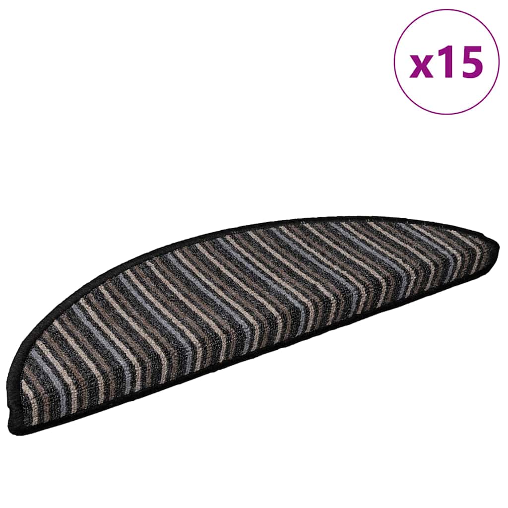 Zelfklevende Trapmatten 15 pcs Antraciet 56 x 17 x 3 cm is nu te koop bij PeponiXL, paradijselijk wonen!