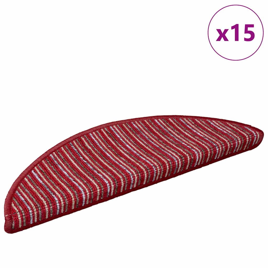 Zelfklevende Trapmatten 15 pcs Rood 56 x 17 x 3 cm is nu te koop bij PeponiXL, paradijselijk wonen!