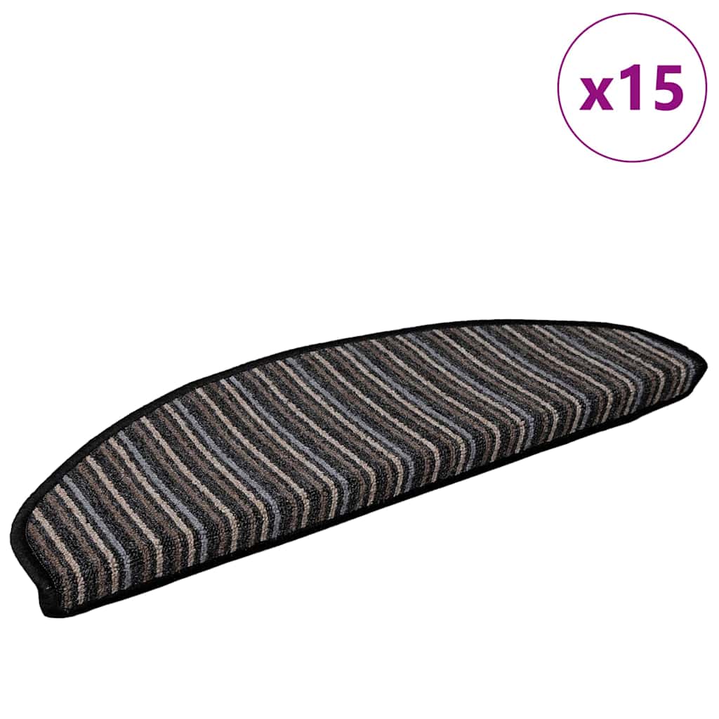 Zelfklevende Trapmatten 15 pcs Antraciet 65 x 21 x 4 cm is nu te koop bij PeponiXL, paradijselijk wonen!