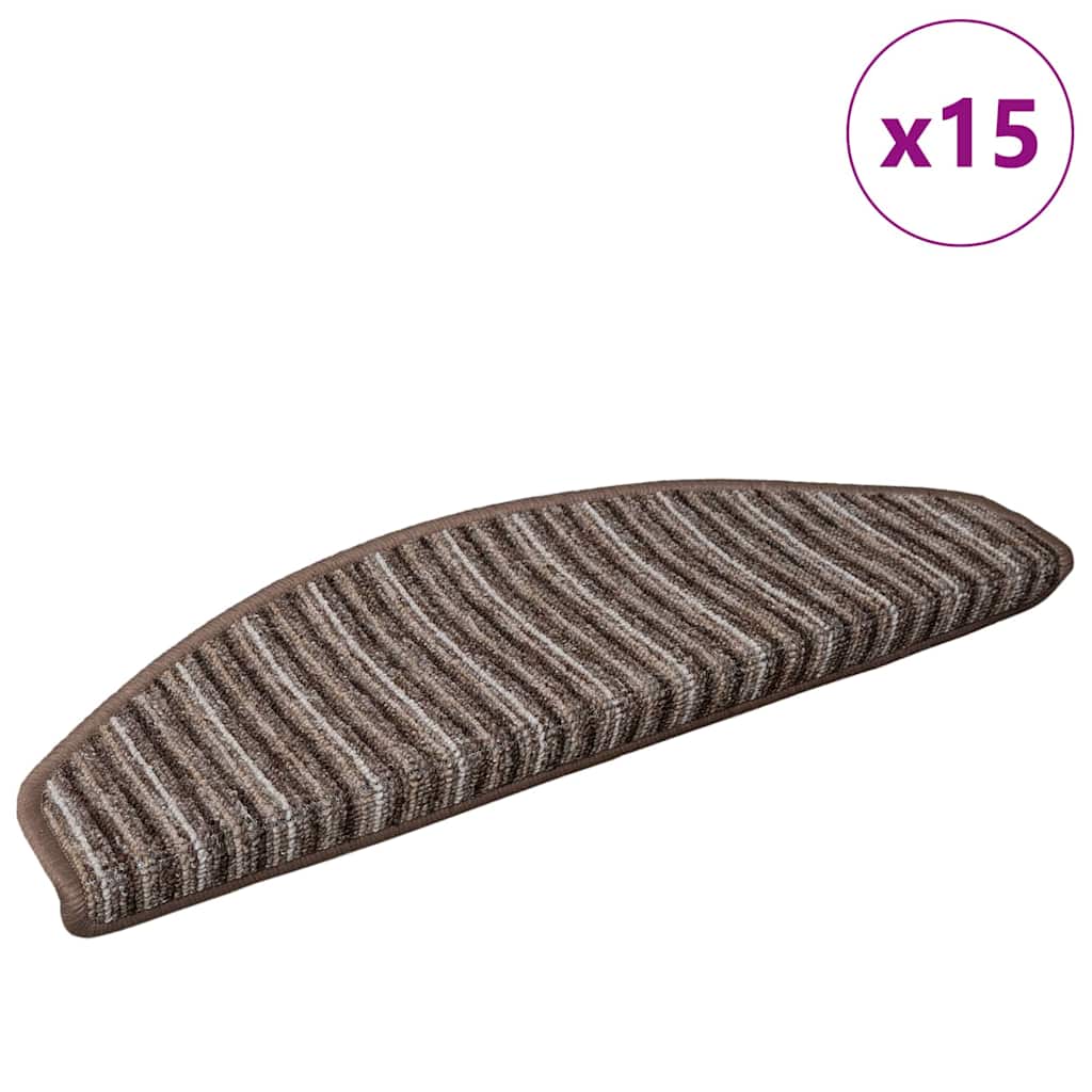 Zelfklevende Trapmatten 15 pcs Bruin 65 x 21 x 4 cm is nu te koop bij PeponiXL, paradijselijk wonen!