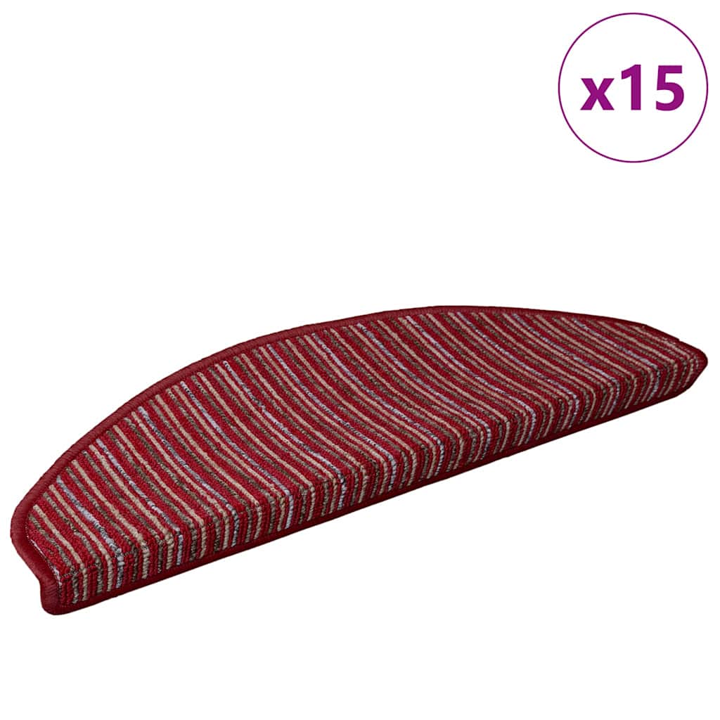 Zelfklevende Trapmatten 15 pcs Rood 65 x 21 x 4 cm is nu te koop bij PeponiXL, paradijselijk wonen!