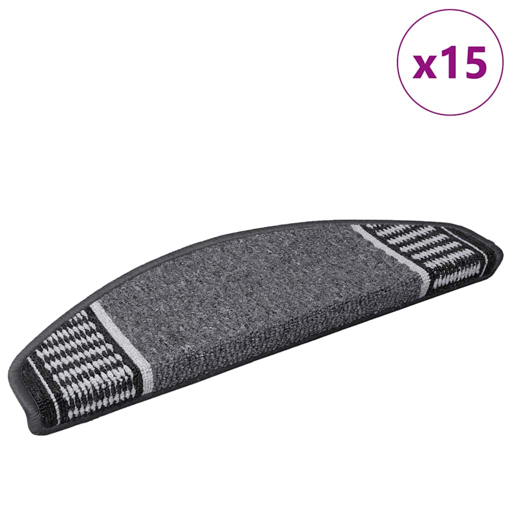 Zelfklevende Trapmatten 15 pcs Antraciet 65 x 21 x 4 cm is nu te koop bij PeponiXL, paradijselijk wonen!
