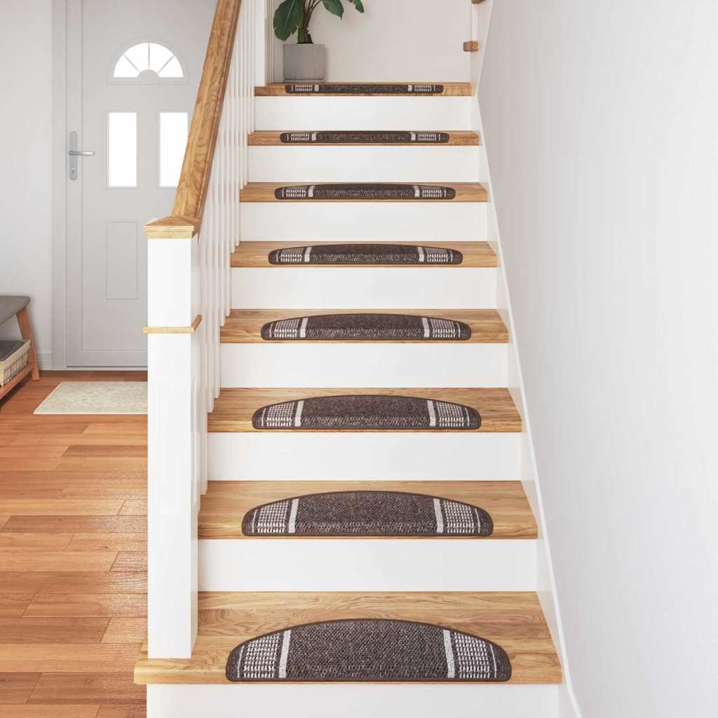 Zelfklevende Trapmatten Halfrond 15 pcs Bruin 65 x 21 x 4 cm is nu te koop bij PeponiXL, paradijselijk wonen!