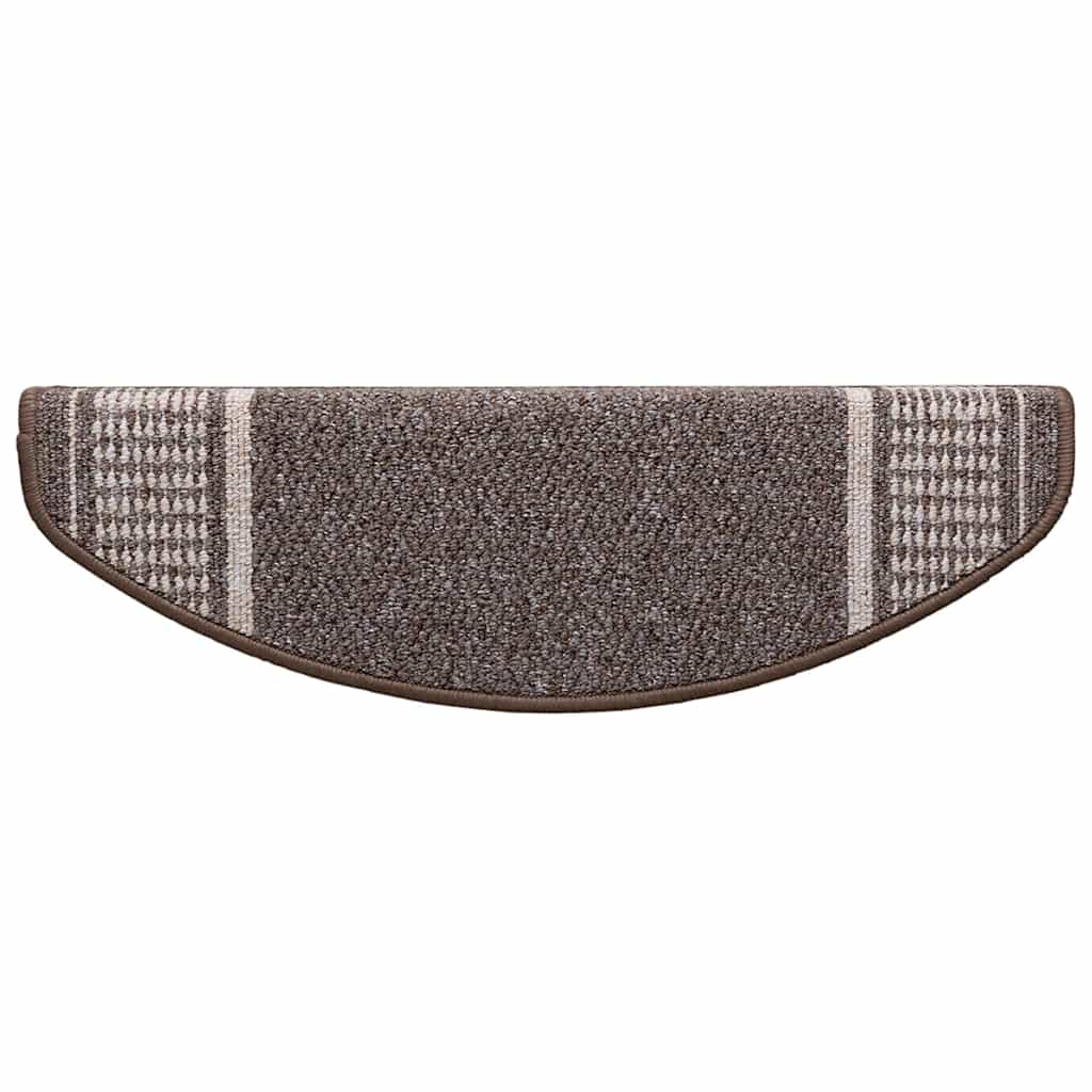 Zelfklevende Trapmatten Halfrond 15 pcs Bruin 65 x 21 x 4 cm is nu te koop bij PeponiXL, paradijselijk wonen!