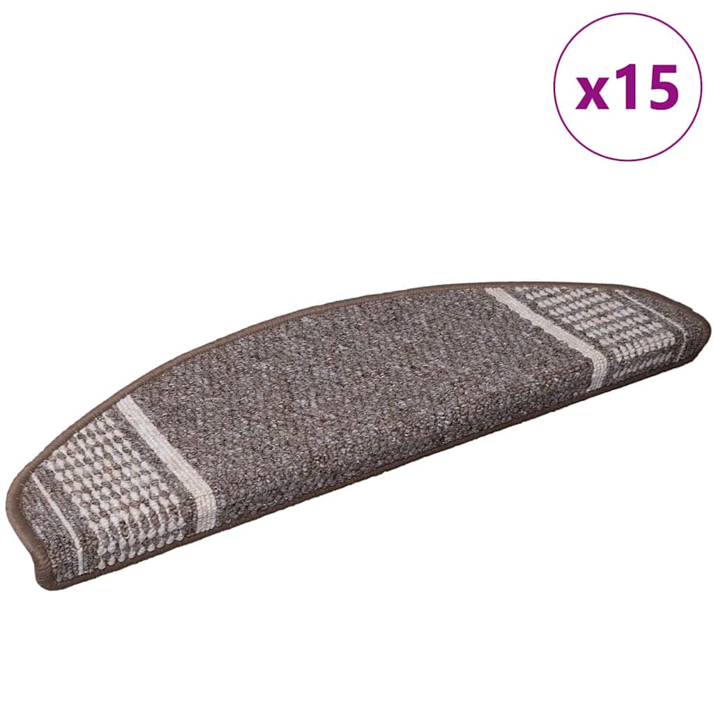 Zelfklevende Trapmatten Halfrond 15 pcs Bruin 65 x 21 x 4 cm is nu te koop bij PeponiXL, paradijselijk wonen!