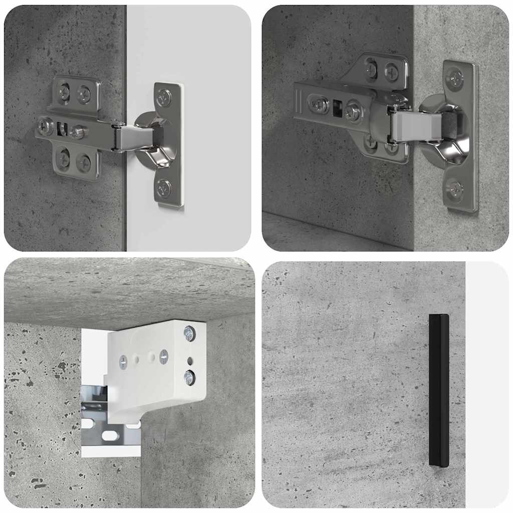 Badkamermeubelset 2 pcs Beton Grijs Bewerkt hout & Metaal is nu te koop bij PeponiXL, paradijselijk wonen!