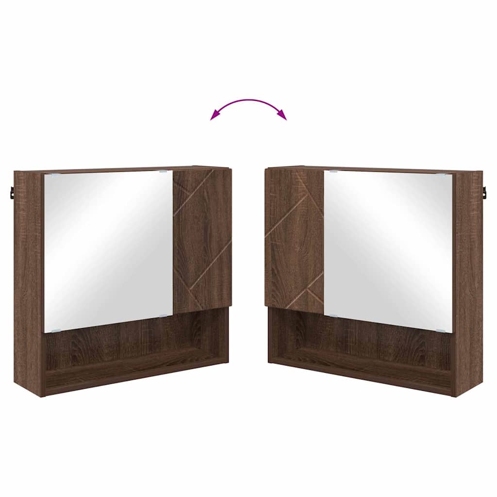 Badkamermeubelset 2 pcs Bruin Eiken Bewerkt hout & Metaal is nu te koop bij PeponiXL, paradijselijk wonen!