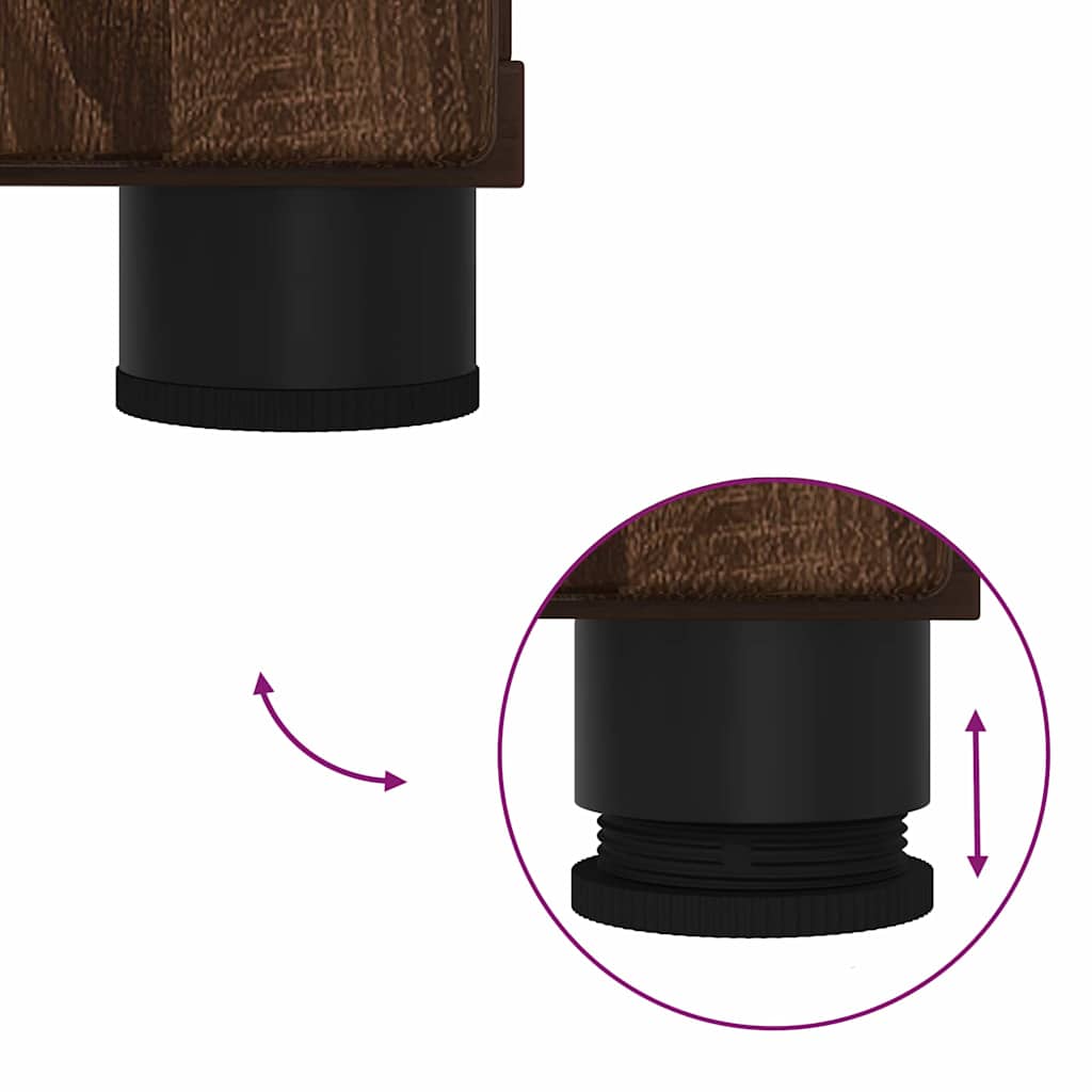 Badkamermeubelset 2 pcs Bruin Eiken Bewerkt hout & Metaal is nu te koop bij PeponiXL, paradijselijk wonen!