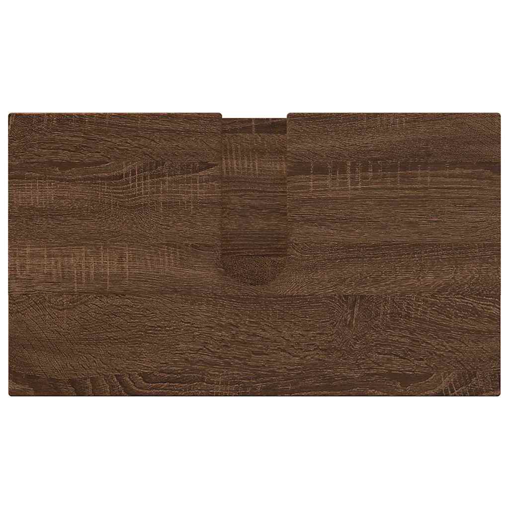 Badkamermeubelset 2 pcs Bruin Eiken Bewerkt hout & Metaal is nu te koop bij PeponiXL, paradijselijk wonen!