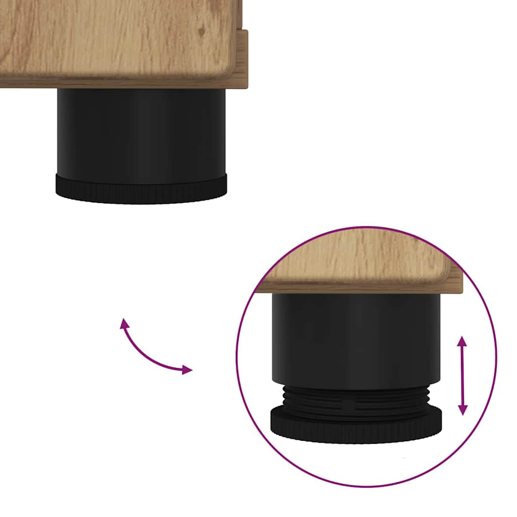 Badkamermeubelset 2 pcs Artisan Eiken Bewerkt hout & Metaal is nu te koop bij PeponiXL, paradijselijk wonen!