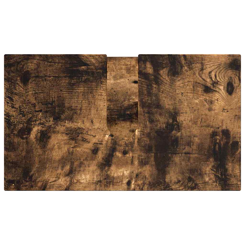 Badkamermeubelset 3 pcs Gerookt eiken Bewerkt hout & Metaal is nu te koop bij PeponiXL, paradijselijk wonen!