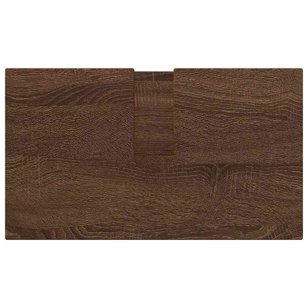 Badkamermeubelset 3 pcs Bruin Eiken Bewerkt hout & Metaal is nu te koop bij PeponiXL, paradijselijk wonen!