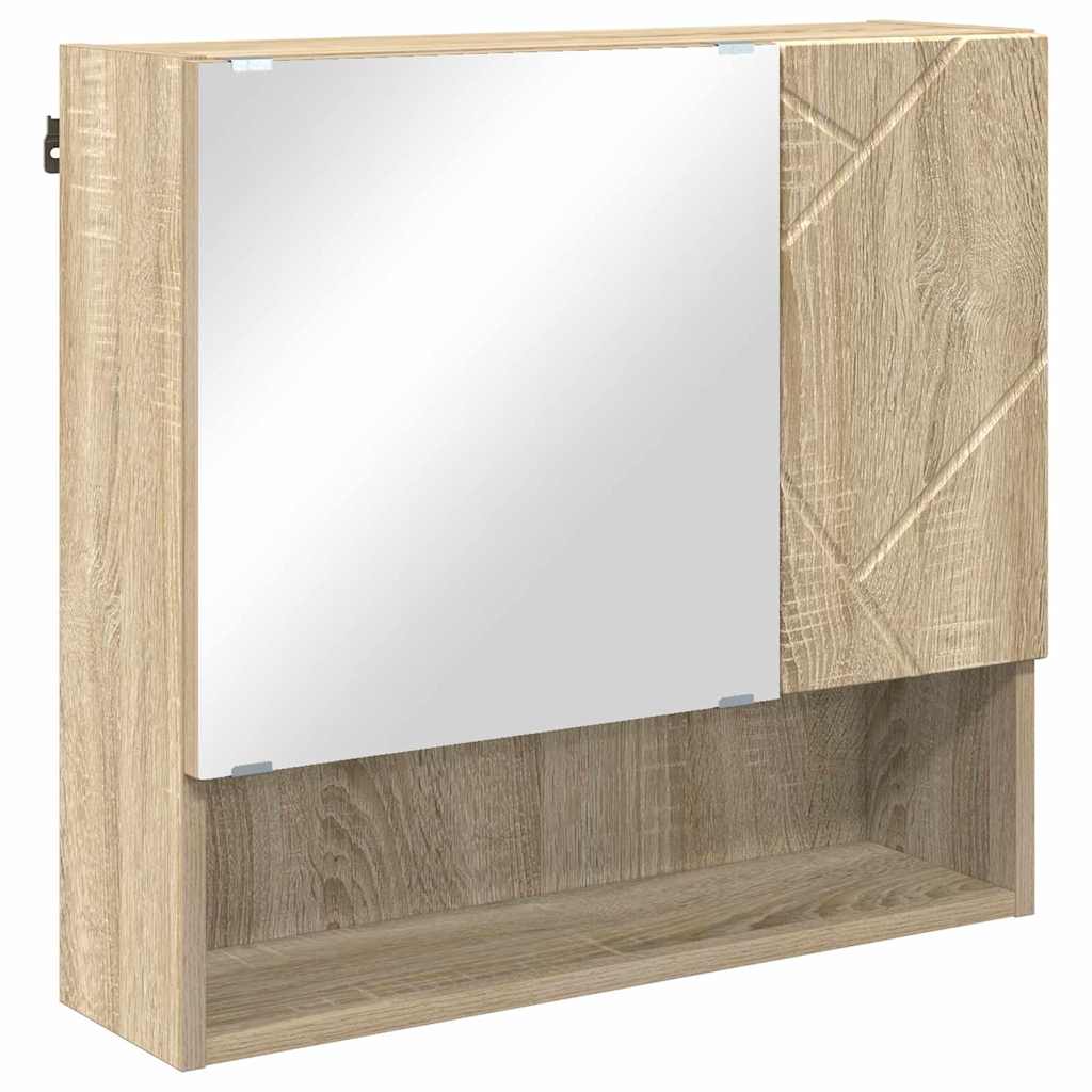 Badkamermeubelset 4 pcs Sonoma Eiken Bewerkt hout & Metaal is nu te koop bij PeponiXL, paradijselijk wonen!