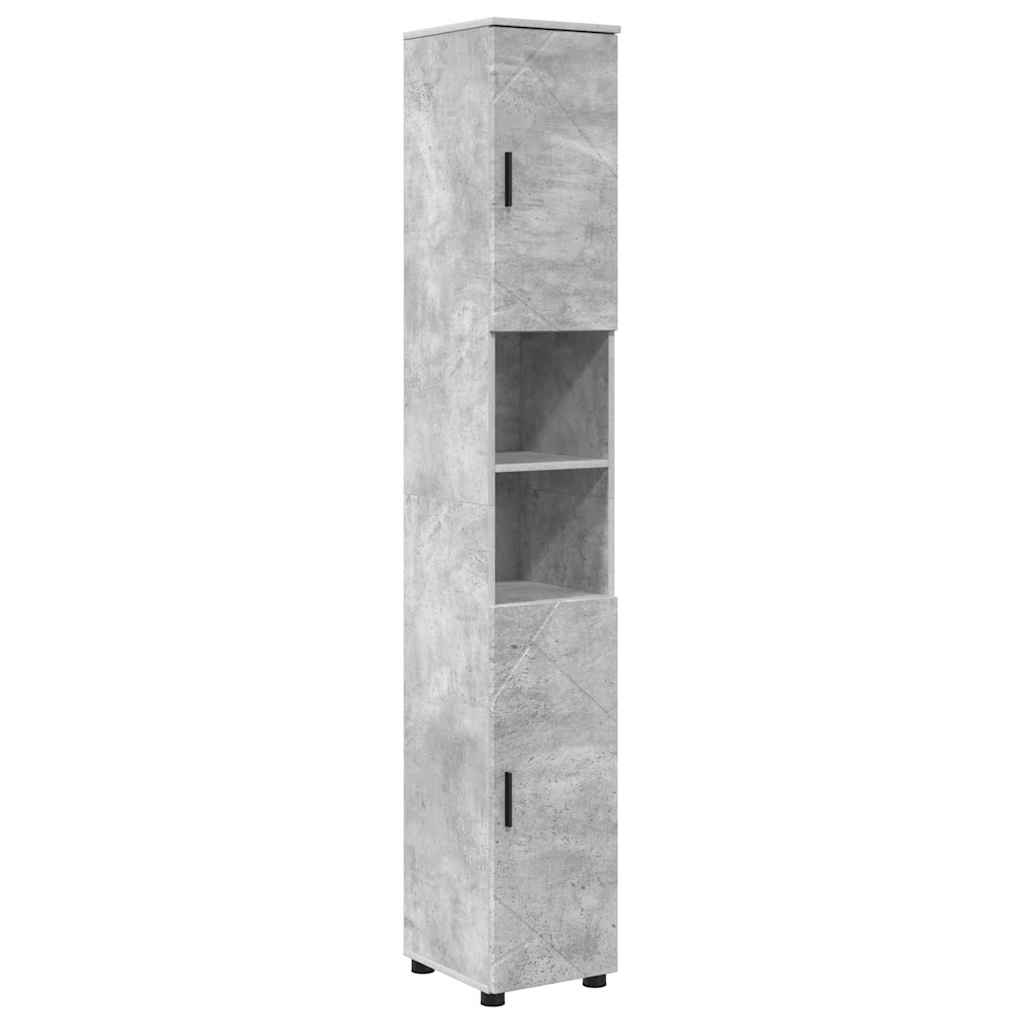 Badkamermeubelset 4 pcs Beton Grijs Bewerkt hout & Metaal is nu te koop bij PeponiXL, paradijselijk wonen!