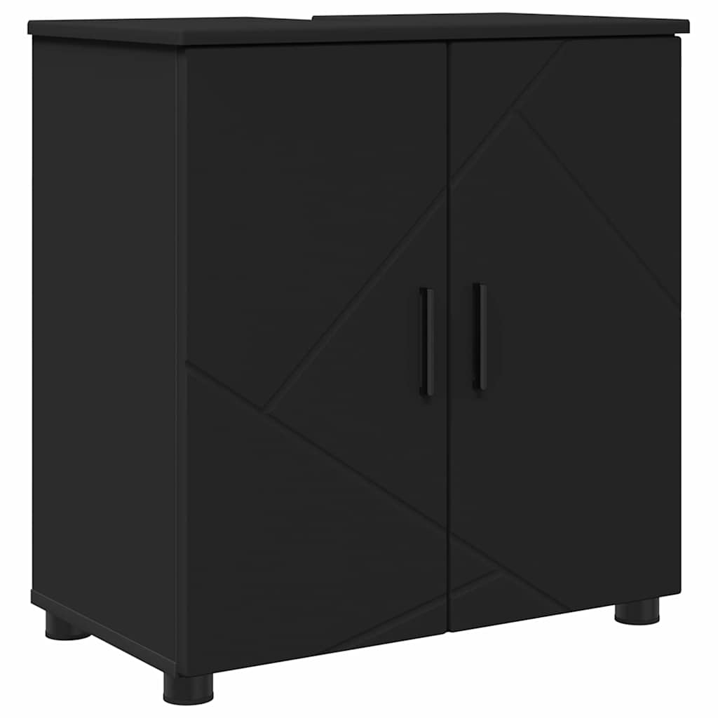 Badkamermeubelset met lade 4 pcs Zwart Bewerkt hout & Metaal is nu te koop bij PeponiXL, paradijselijk wonen!