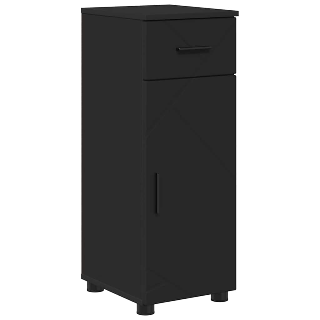 Badkamermeubelset met lade 4 pcs Zwart Bewerkt hout & Metaal is nu te koop bij PeponiXL, paradijselijk wonen!