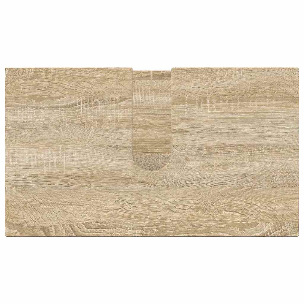 Badkamermeubelset 5 pcs Sonoma Eiken Bewerkt hout & Metaal is nu te koop bij PeponiXL, paradijselijk wonen!