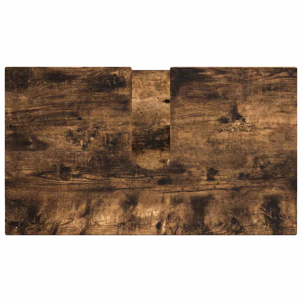 Badkamermeubelset 5 pcs Gerookt eiken Bewerkt hout & Metaal is nu te koop bij PeponiXL, paradijselijk wonen!