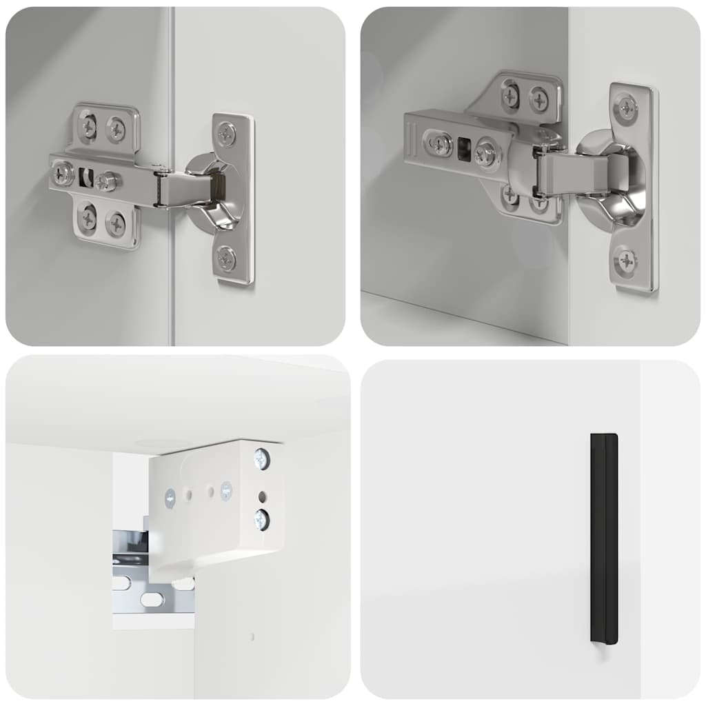 Badkamermeubelset met opslag 4 pcs Wit Bewerkt hout & Metaal is nu te koop bij PeponiXL, paradijselijk wonen!