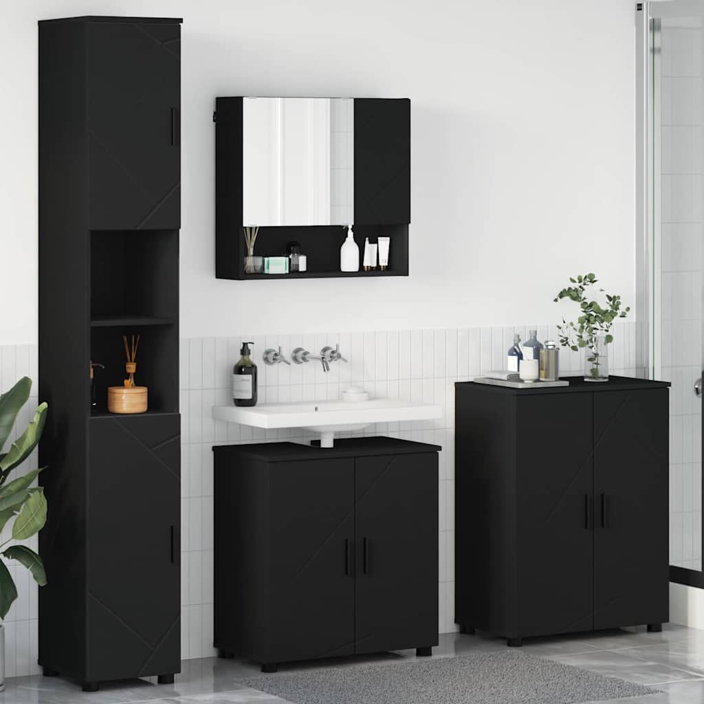 Badkamermeubelset 4 st Zwart 61 x 35 x 64 cm