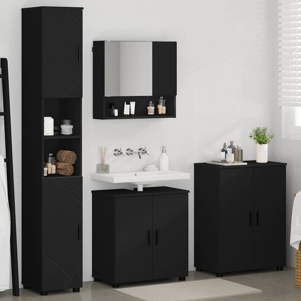 Badkamermeubelset 4 st Zwart 61 x 35 x 64 cm