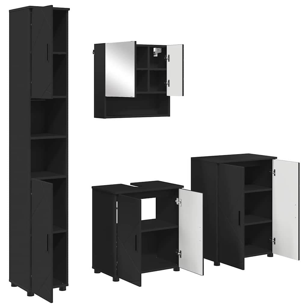 Badkamermeubelset 4 st Zwart 61 x 35 x 64 cm