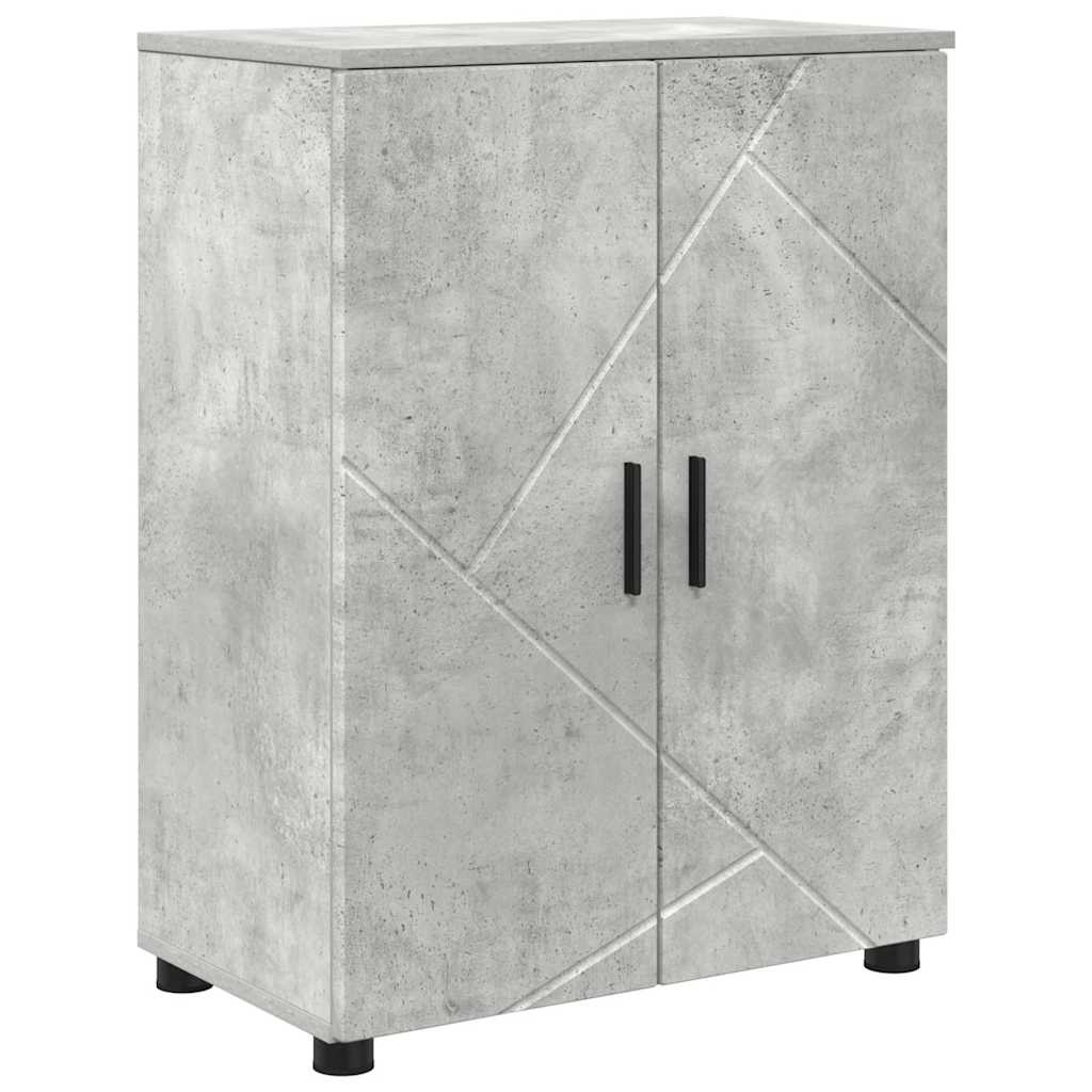 Badkamermeubelset 4 pcs Beton Grijs Bewerkt hout & Metaal is nu te koop bij PeponiXL, paradijselijk wonen!