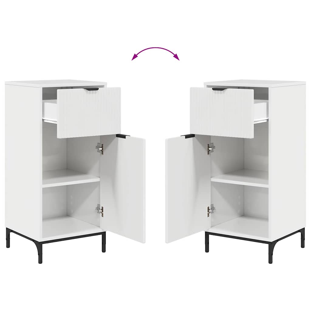 Badkamermeubelset 2 pcs Hoogglans wit Geperst Hout en Metaal is nu te koop bij PeponiXL, paradijselijk wonen!
