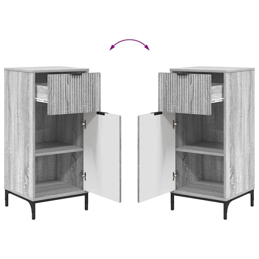 Badkamermeubelset 2 pcs Grijs Sonoma Geperst Hout en Metaal is nu te koop bij PeponiXL, paradijselijk wonen!