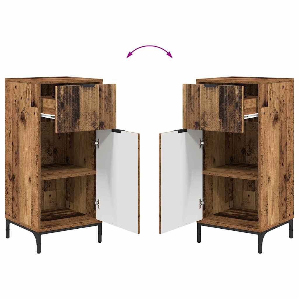 Badkamermeubelset 2 pcs Oud Hout Geperst Hout en Metaal is nu te koop bij PeponiXL, paradijselijk wonen!