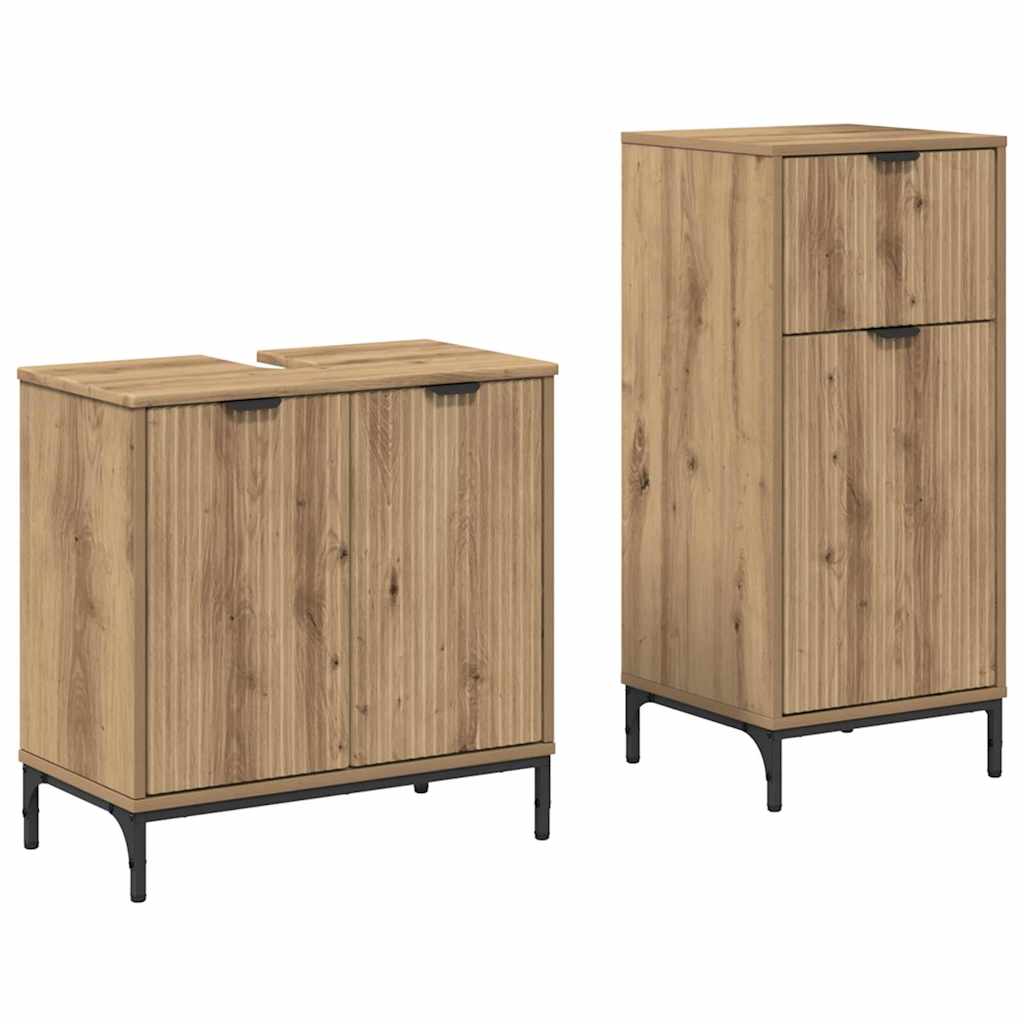 Badkamermeubelset 2 st Artisan Eiken 39,5 x 36 x 88 cm is nu te koop bij PeponiXL, paradijselijk wonen!