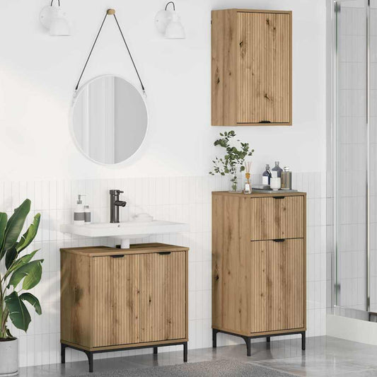 Badkamermeubelset 3 st Artisan Eiken 39,5 x 36 x 88 cm is nu te koop bij PeponiXL, paradijselijk wonen!