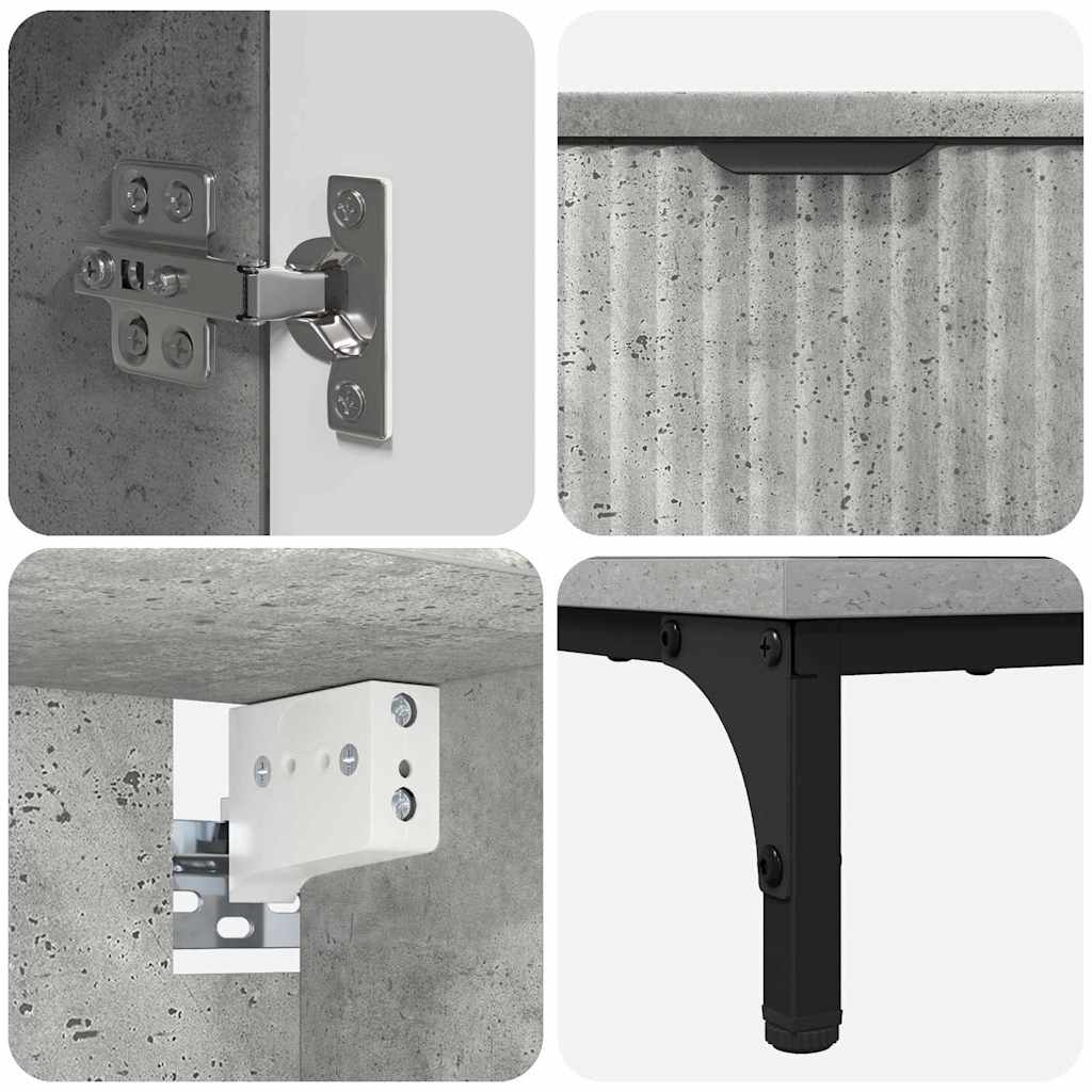 Badkamermeubelset met lade Beton Grijs Engineered hout, Metaal is nu te koop bij PeponiXL, paradijselijk wonen!