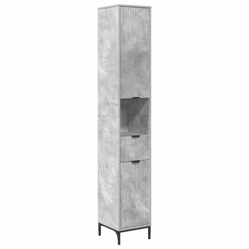 Badkamermeubelset met lade Beton Grijs Engineered hout, Metaal is nu te koop bij PeponiXL, paradijselijk wonen!